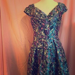 Blue Geometric Dress